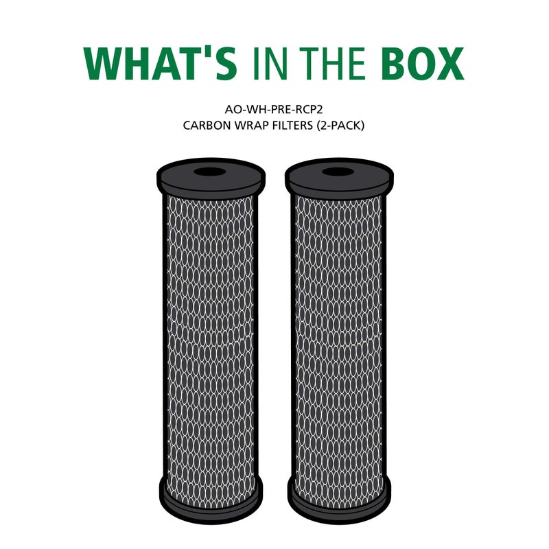 AO Smith 2.5"x10" 5 Micron Carbon Wrap Sediment Water Filter Replacement Cartridge - 2 Pack - For Whole House Filtration Systems - AO-WH-PRE-RCP2 - Image 2